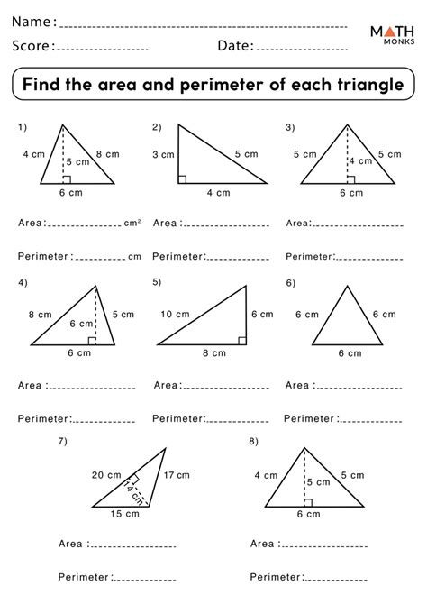 298 10 32. . Area and perimeter of triangles worksheet kuta